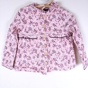 Sergent Major Floral Goose Cardigan Kids 3T 98cm Pink Ruffle Button‎ Front